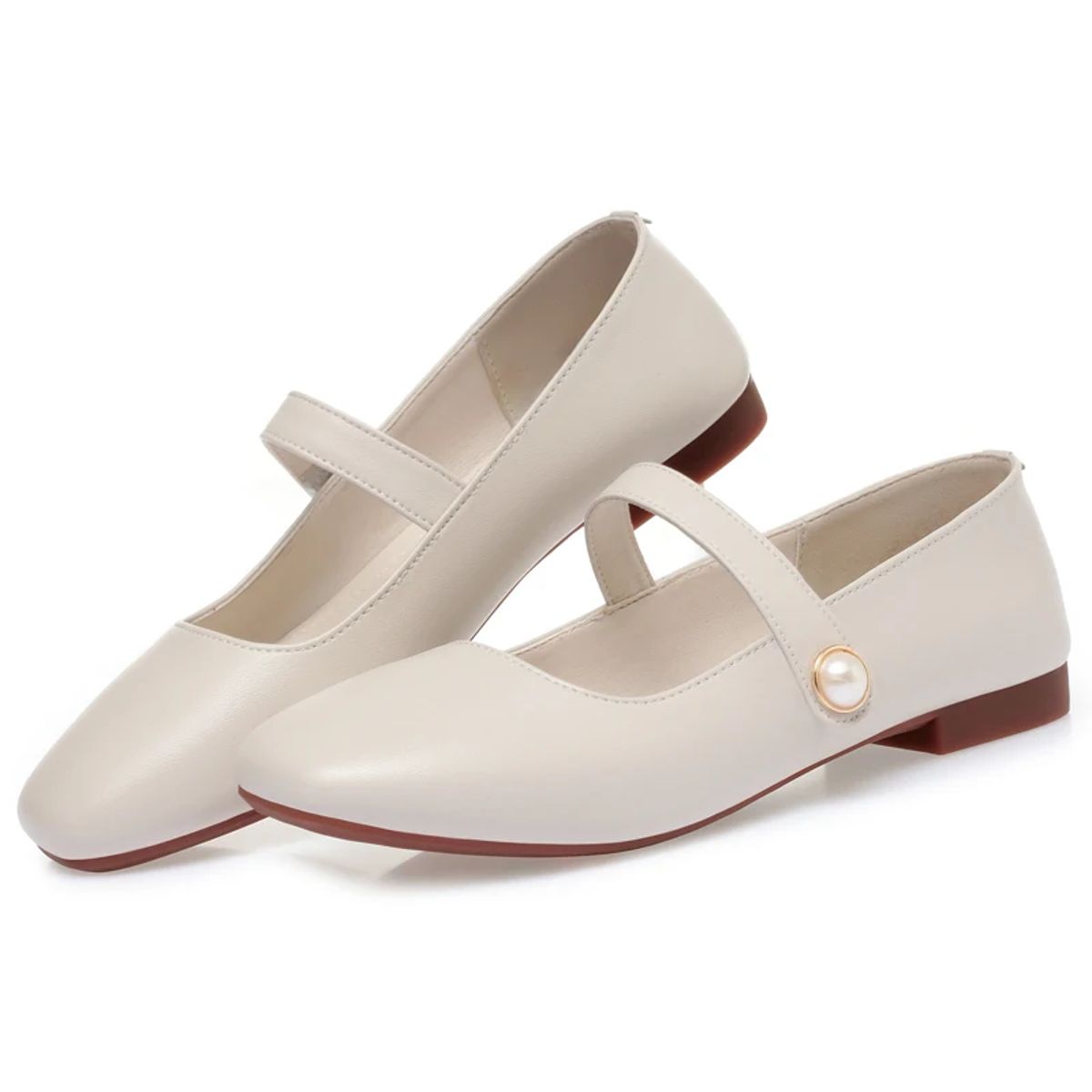 Square Toe Leather Mary Jane Loafers with Vintage Style Comfort