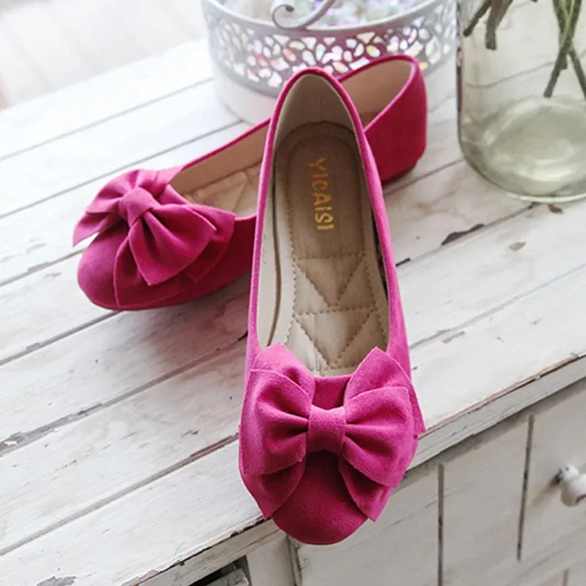 Chic Microfiber Moccasin Flats with Bow and Soft Insole