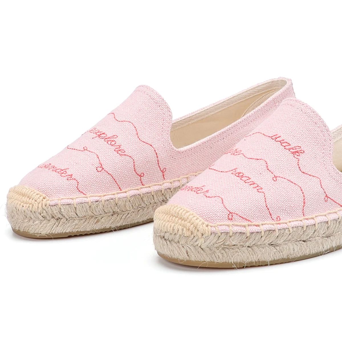 Casual Embroidered Hemp Espadrilles with Round Toe Design Dzym - Women's Espadrilles 1