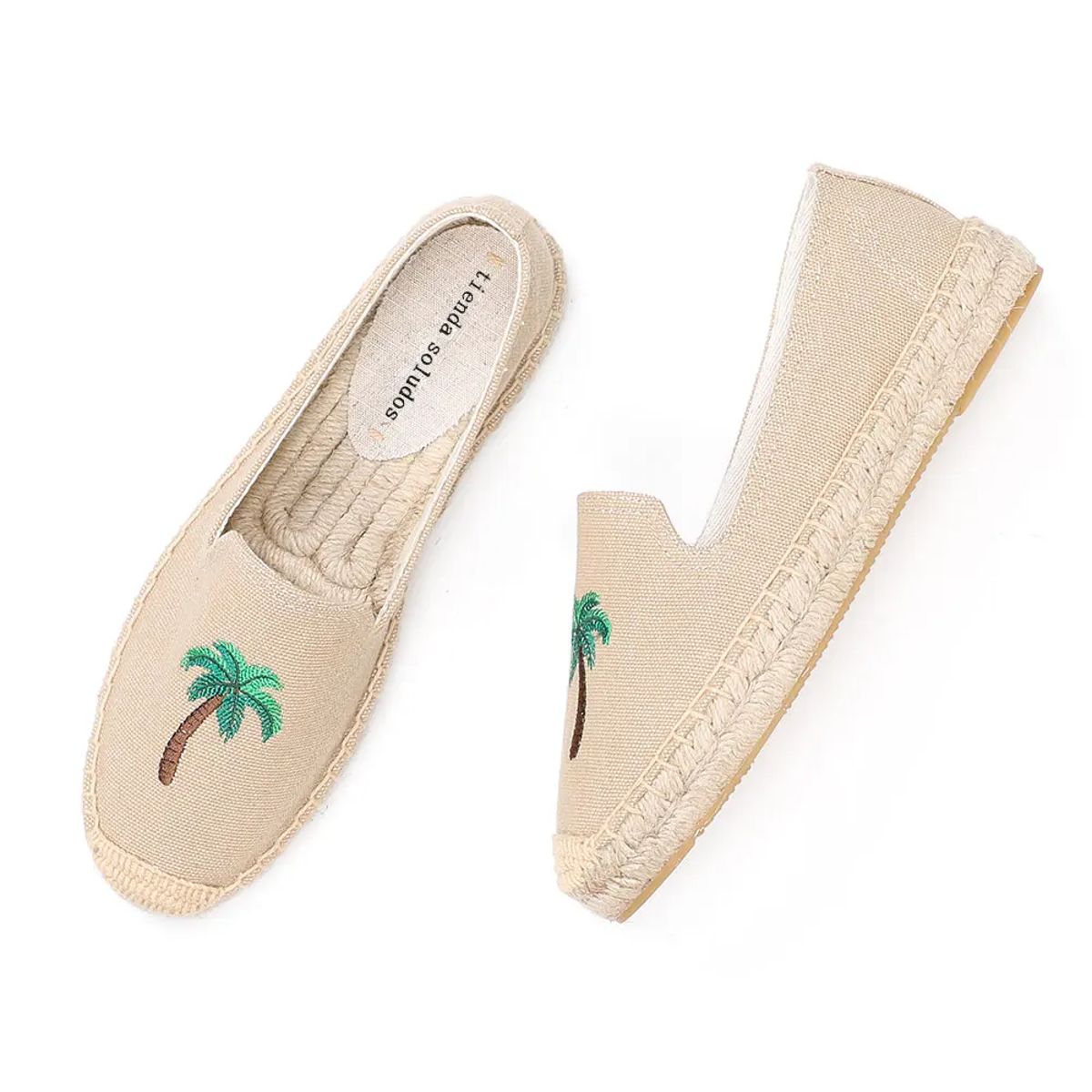 Embroidered Hemp Espadrilles for Women with Breathable Comfort
