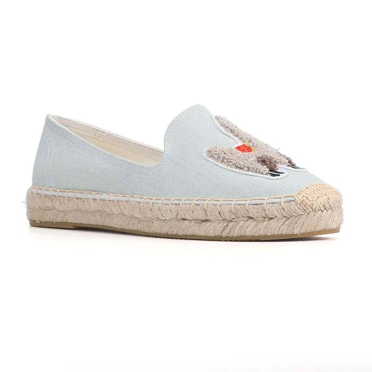 Embroidered Hemp Platform Espadrilles with Rubber Outsole