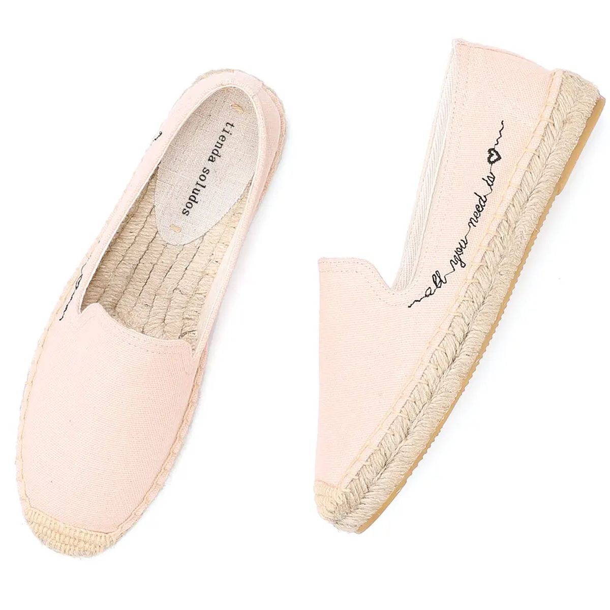 Lightweight Canvas Espadrille Flats for Women with Floral Design Dzym - Women's Espadrilles