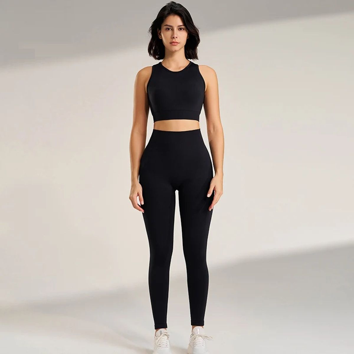 Seamless Breathable Yoga Set with Tank Top and Leggings