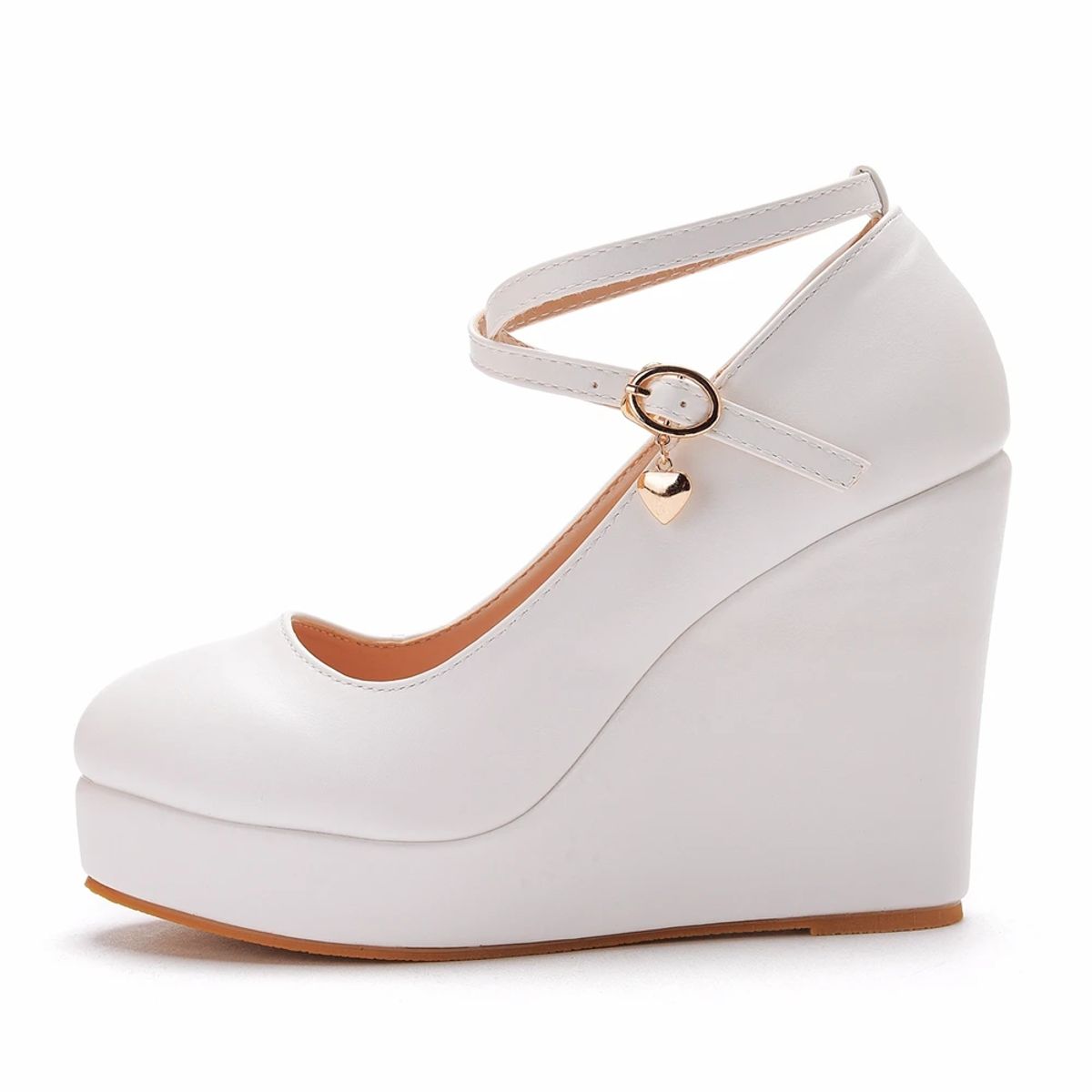 Elegant Platform Wedge Pumps with Cross Ankle Strap