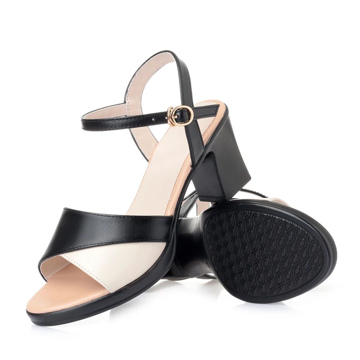 Elegant Summer Roman Sandals with Color Block High Heels