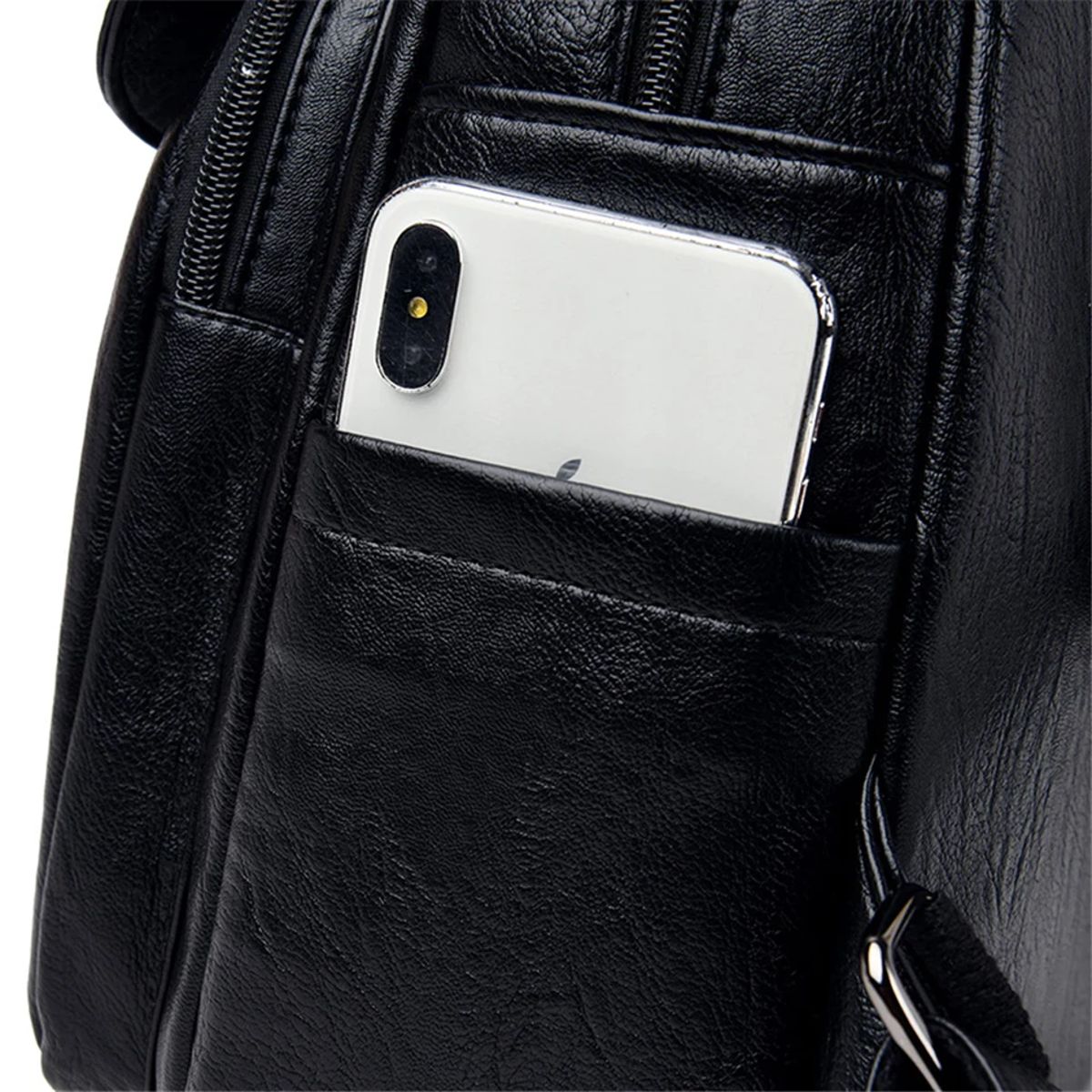 Stylish Genuine Leather Women’s Backpack with Multiple Compartments