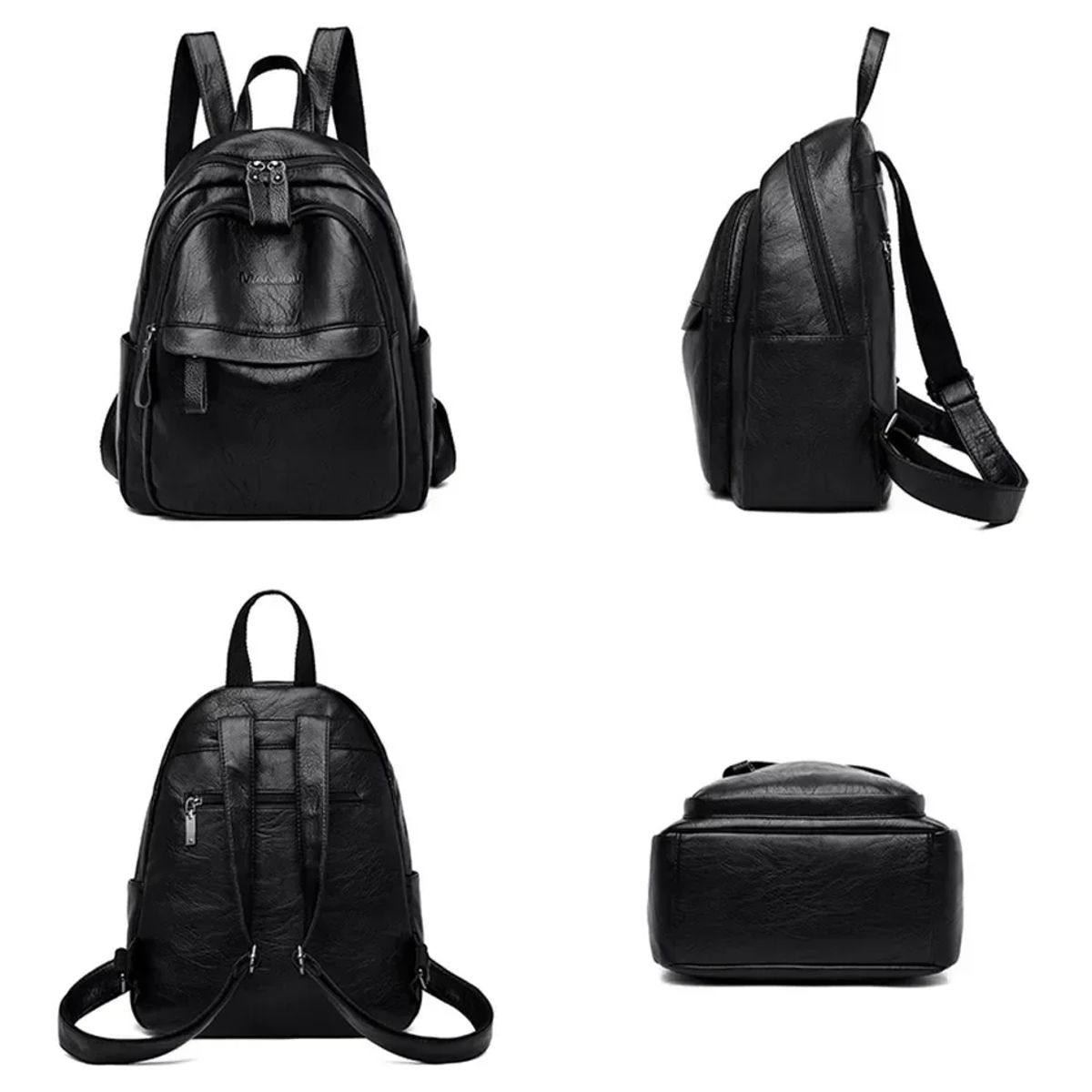 Stylish Women’s Leather Backpack with Large Capacity and Compartments