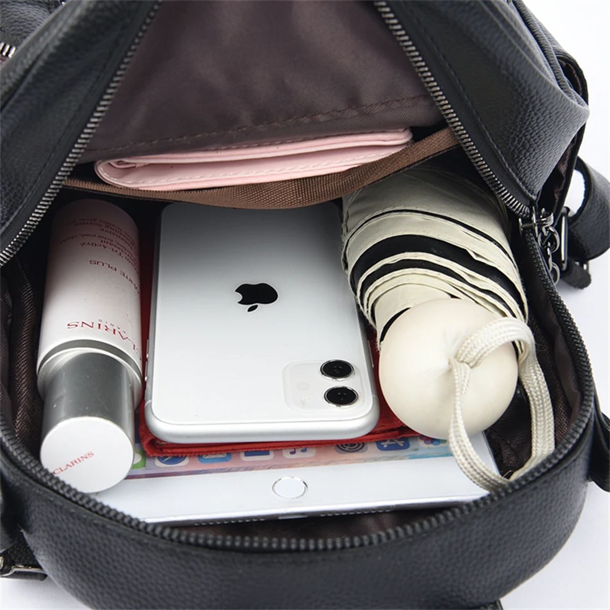 Stylish Women’s 3-in-1 Soft Leather Backpack with Large Capacity Stylish Women’s 3-in-1 Soft Leather Backpack with Large Capacity