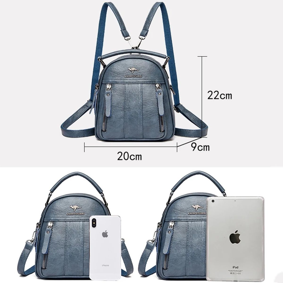Stylish 4-in-1 Leather Backpack with Multifunctional Shoulder Bag