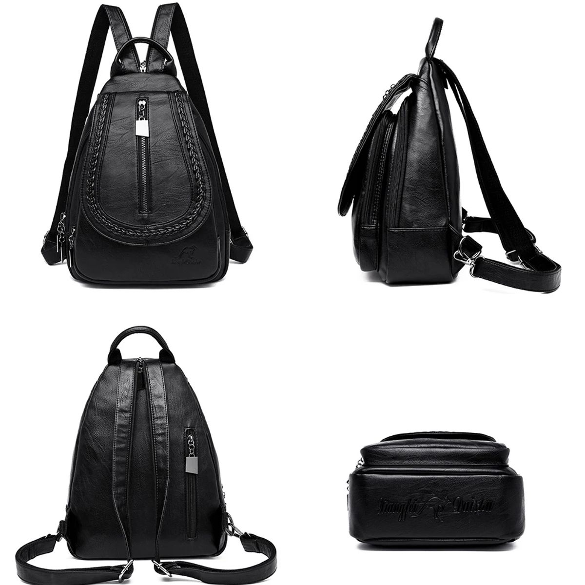 Vintage Soft Leather Backpack with Crossbody and Shoulder Straps Vintage Soft Leather Backpack with Crossbody and Shoulder Straps