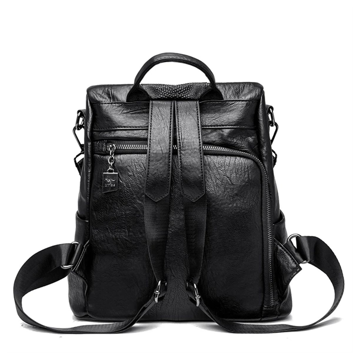 Stylish Crocodile Pattern Leather Backpack with Large Capacity