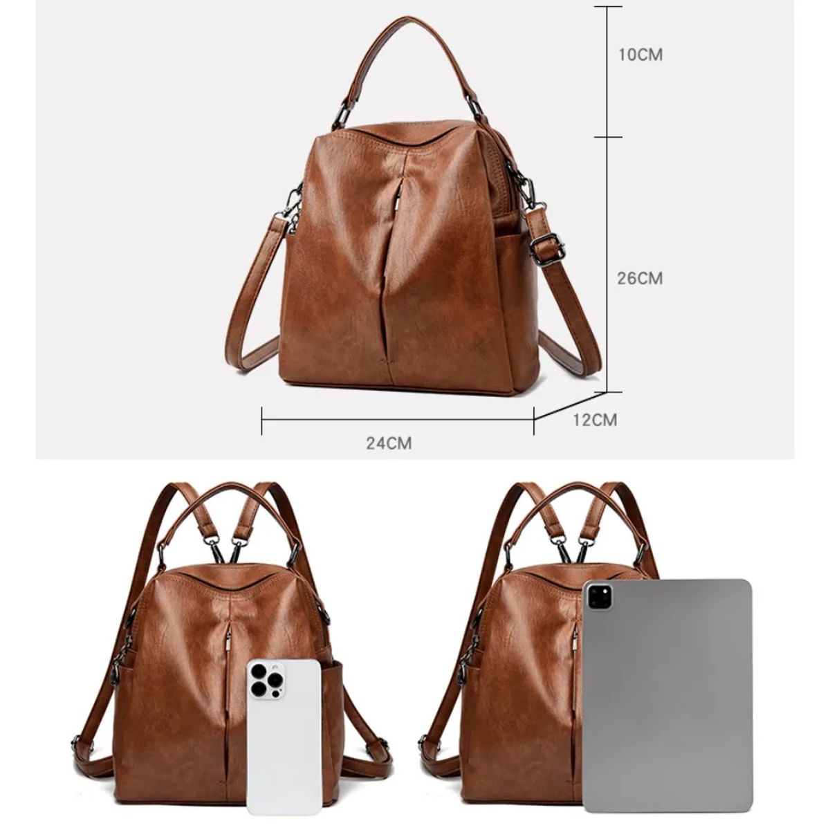Stylish PU Leather Women’s Backpack Tote for Daily Travel