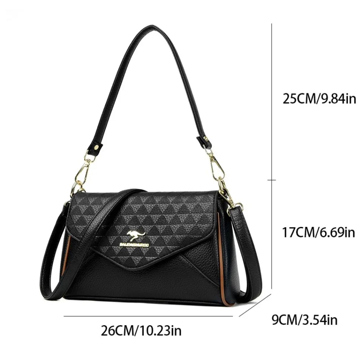 Elegant Leather Shoulder Crossbody Bag for Women Daily Use