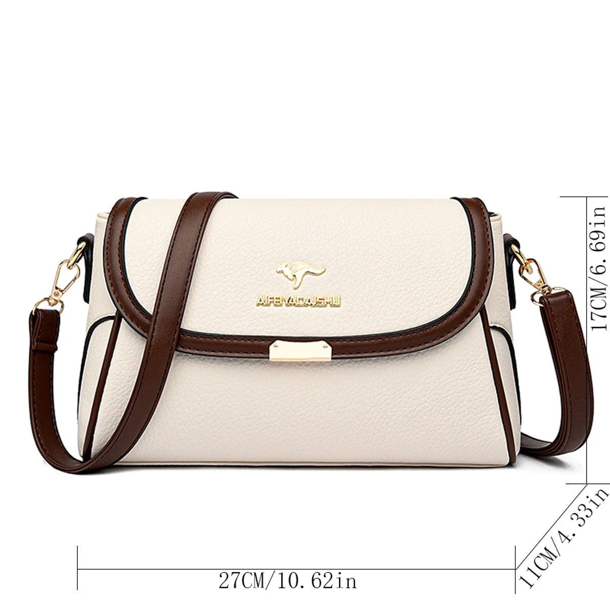 Elegant Leather Small Crossbody Bag with Adjustable Shoulder Strap