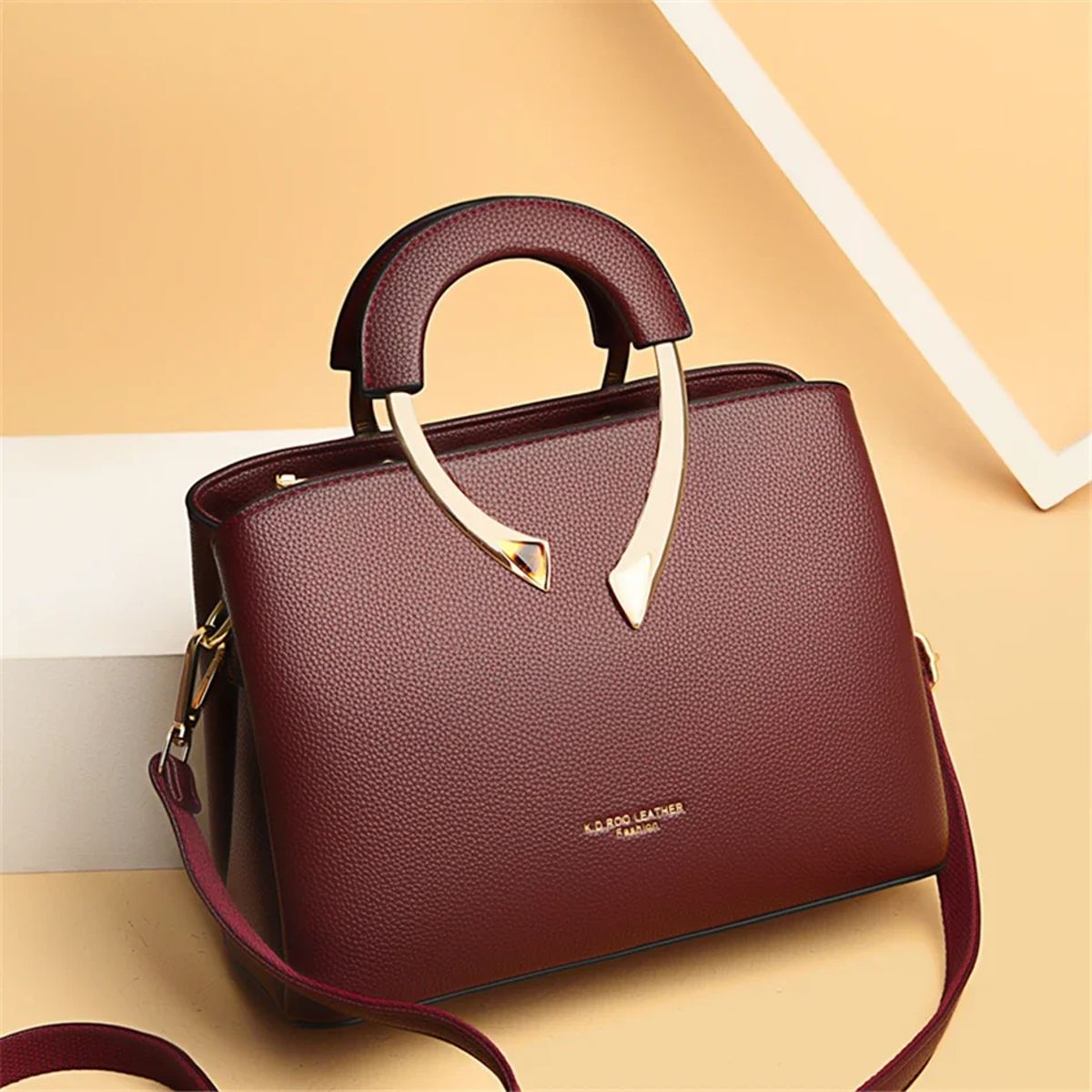 Luxury PU Leather Handbag for Women Elegant Everyday Shoulder Bag