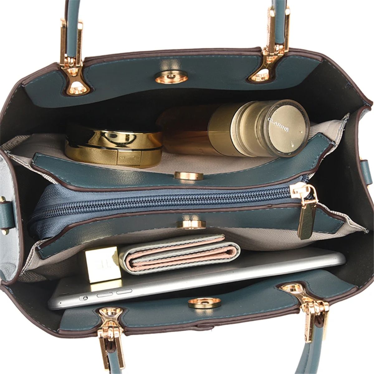 Genuine Soft Leather Women's Handbag with 3 Layer Design Genuine Soft Leather Women's Handbag with 3 Layer Design