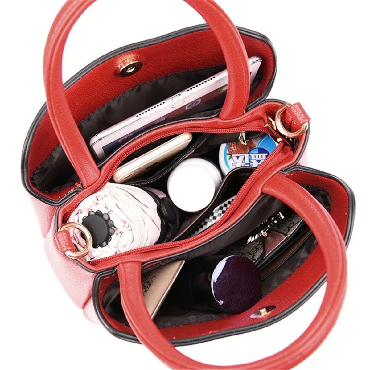 Luxury Genuine Leather Handbag with Multiple Pockets for Women Luxury Genuine Leather Handbag with Multiple Pockets for Women