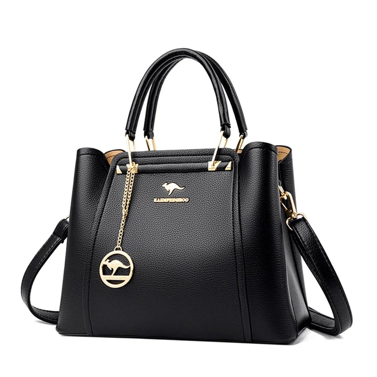 Luxury Women's Three-Layer Large Capacity Leather Handbag