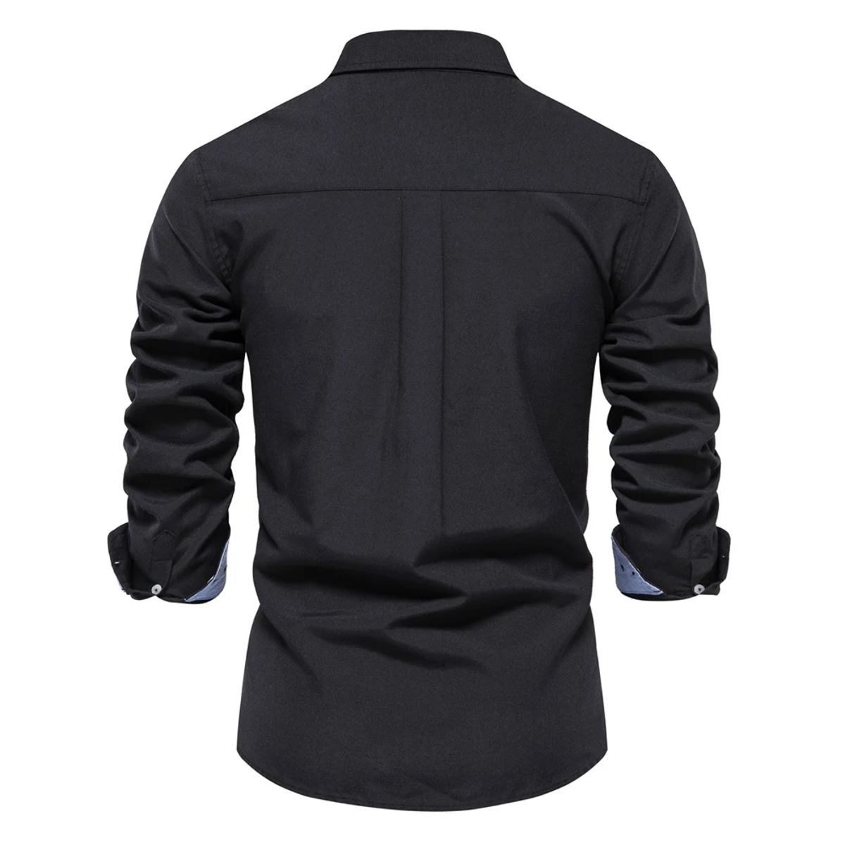 Men's Casual Long Sleeve Oxford Shirt Comfortable Patchwork Design Men's Casual Long Sleeve Oxford Shirt Comfortable Patchwork Design