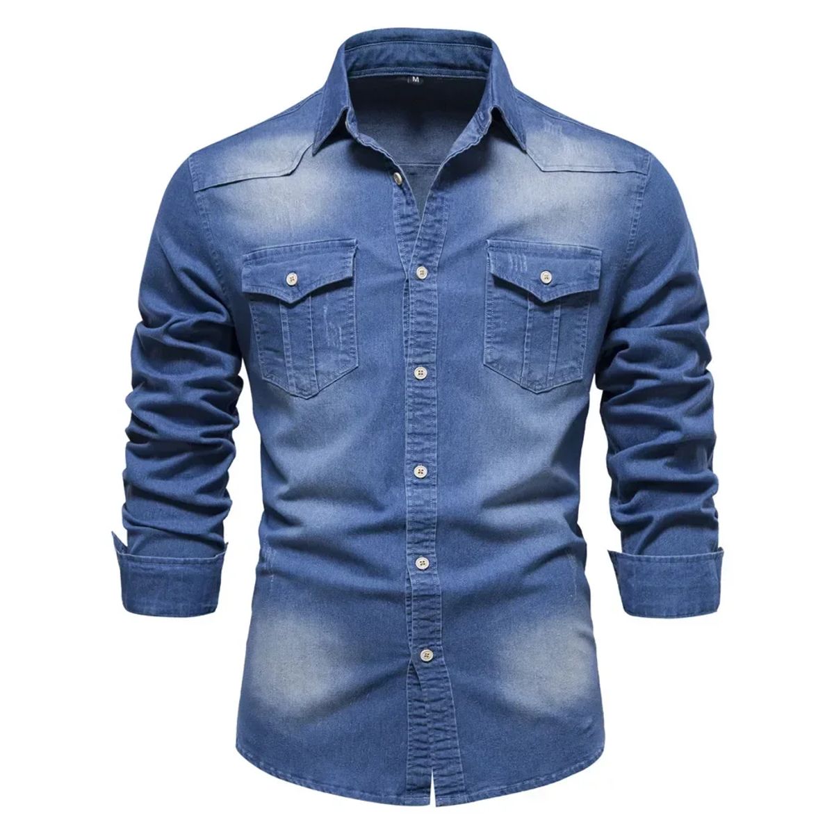 Men's Long Sleeve Cotton Denim Shirt Casual Everyday Wear