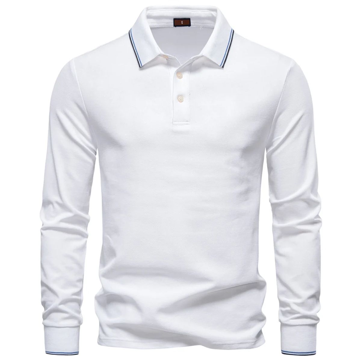 Men's Long Sleeve Henley Polo Shirt with Casual Modern Style Aiopeson - Men's Polo T-Shirts