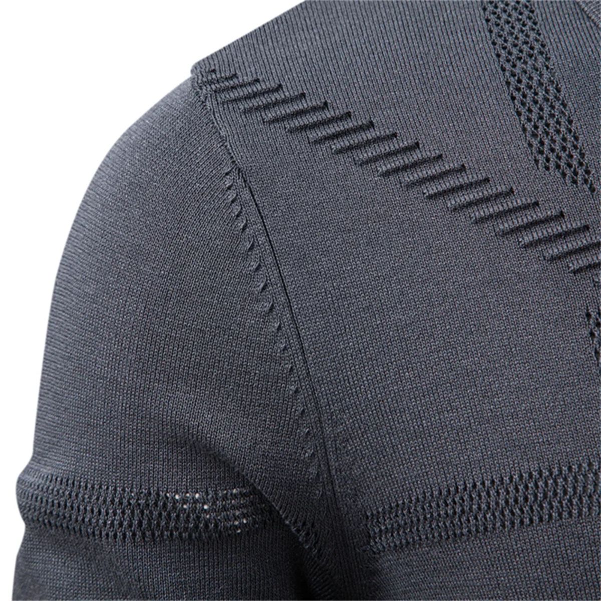Men’s Long Sleeve Thermal Polo Shirt with Slim Fit Aiopeson - Men's Polo T-Shirts 4