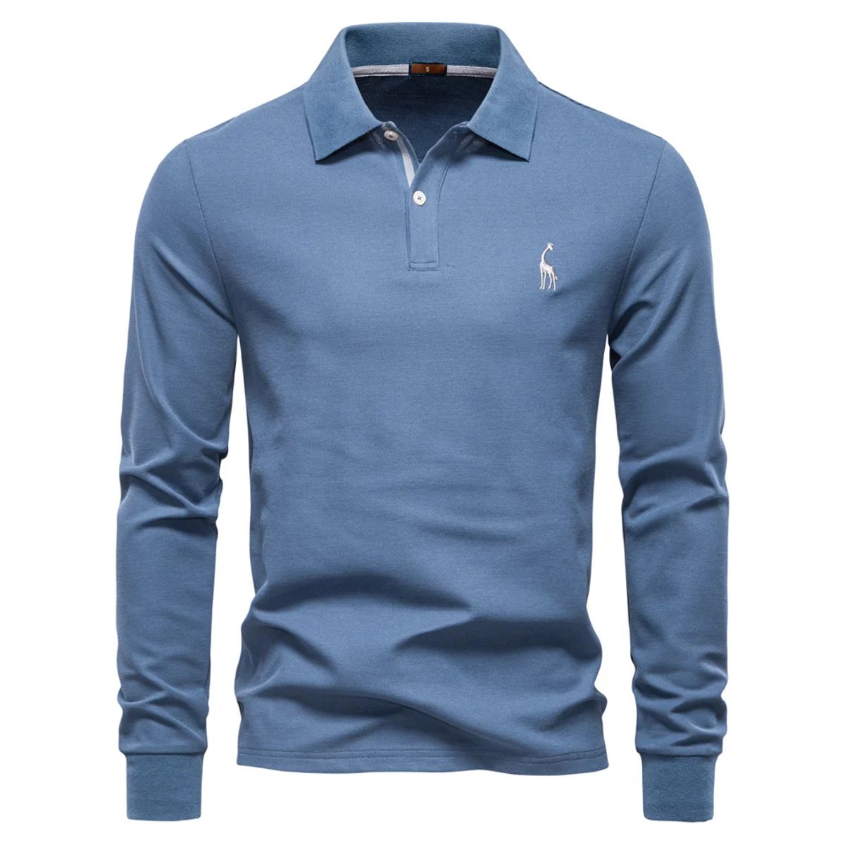 Men’s Long Sleeve Polo Shirt with Casual Business Style Aiopeson - Men's Polo T-Shirts