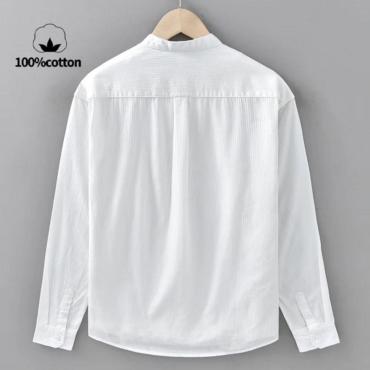 Men’s Breathable Cotton Stand Collar Shirt for Office Wear Men’s Breathable Cotton Stand Collar Shirt for Office Wear