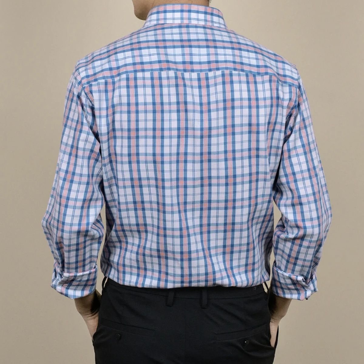 Men’s Versatile Plaid Long-Sleeve Shirt for Business and Casual