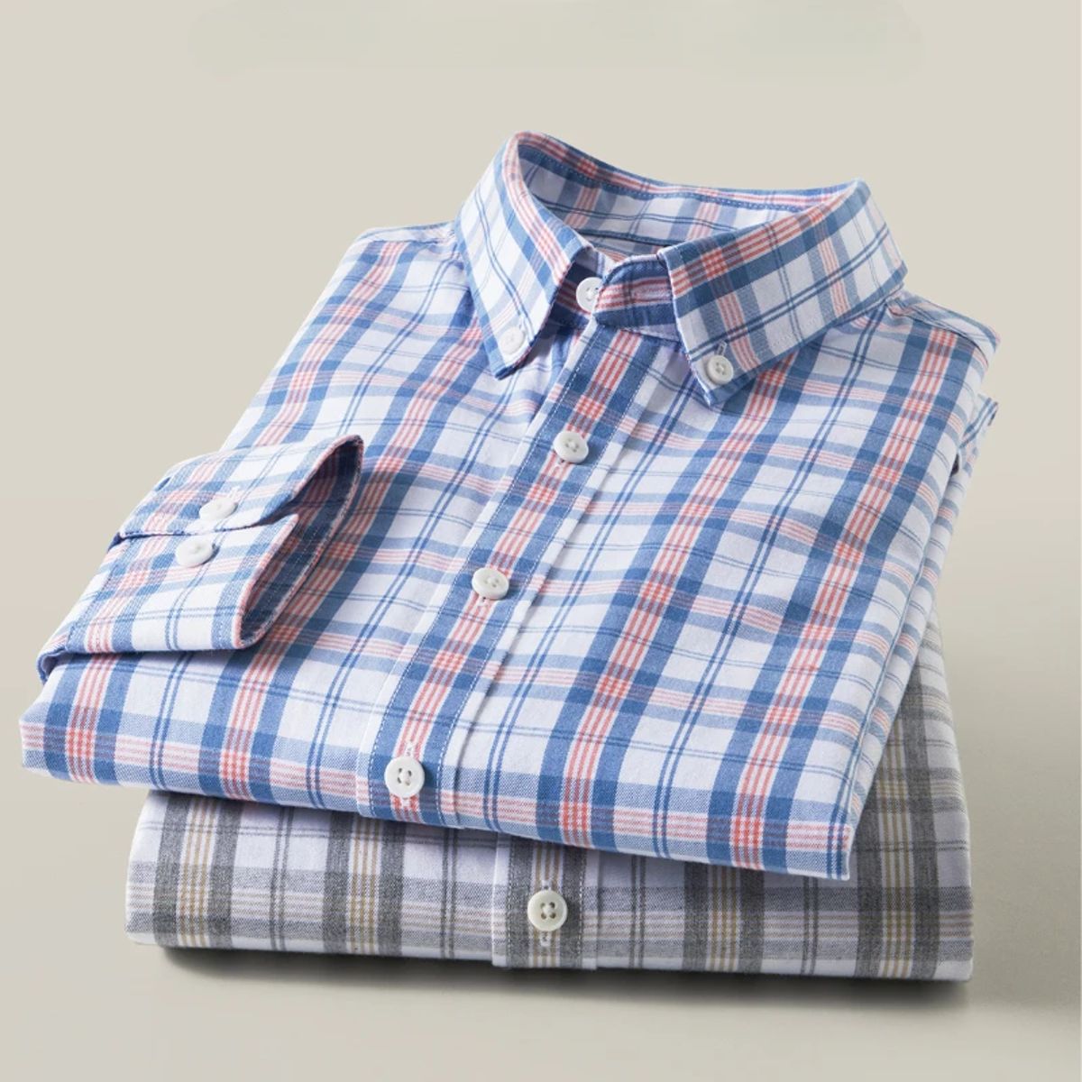 Men’s Versatile Plaid Long-Sleeve Shirt for Business and Casual