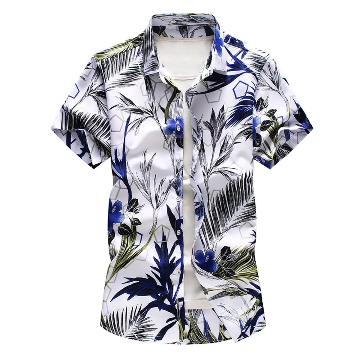 Men’s Summer Floral Print Shirt Casual Hawaiian Short Sleeve