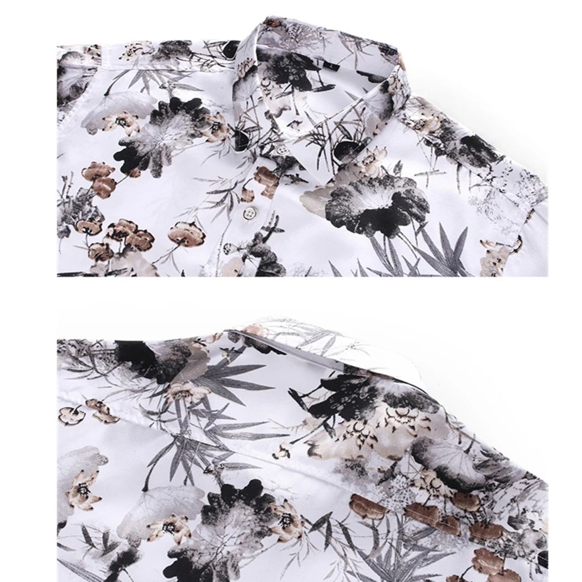 Men’s Summer Hawaiian Shirt with Floral Print Casual Style