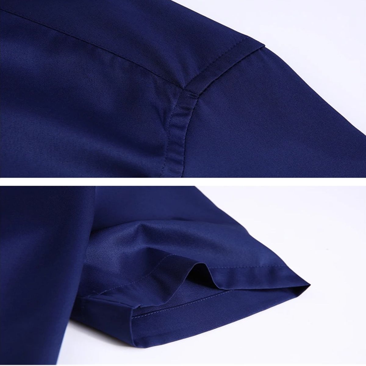 Men’s Summer Business Short Sleeve Shirt with Embroidery Detail