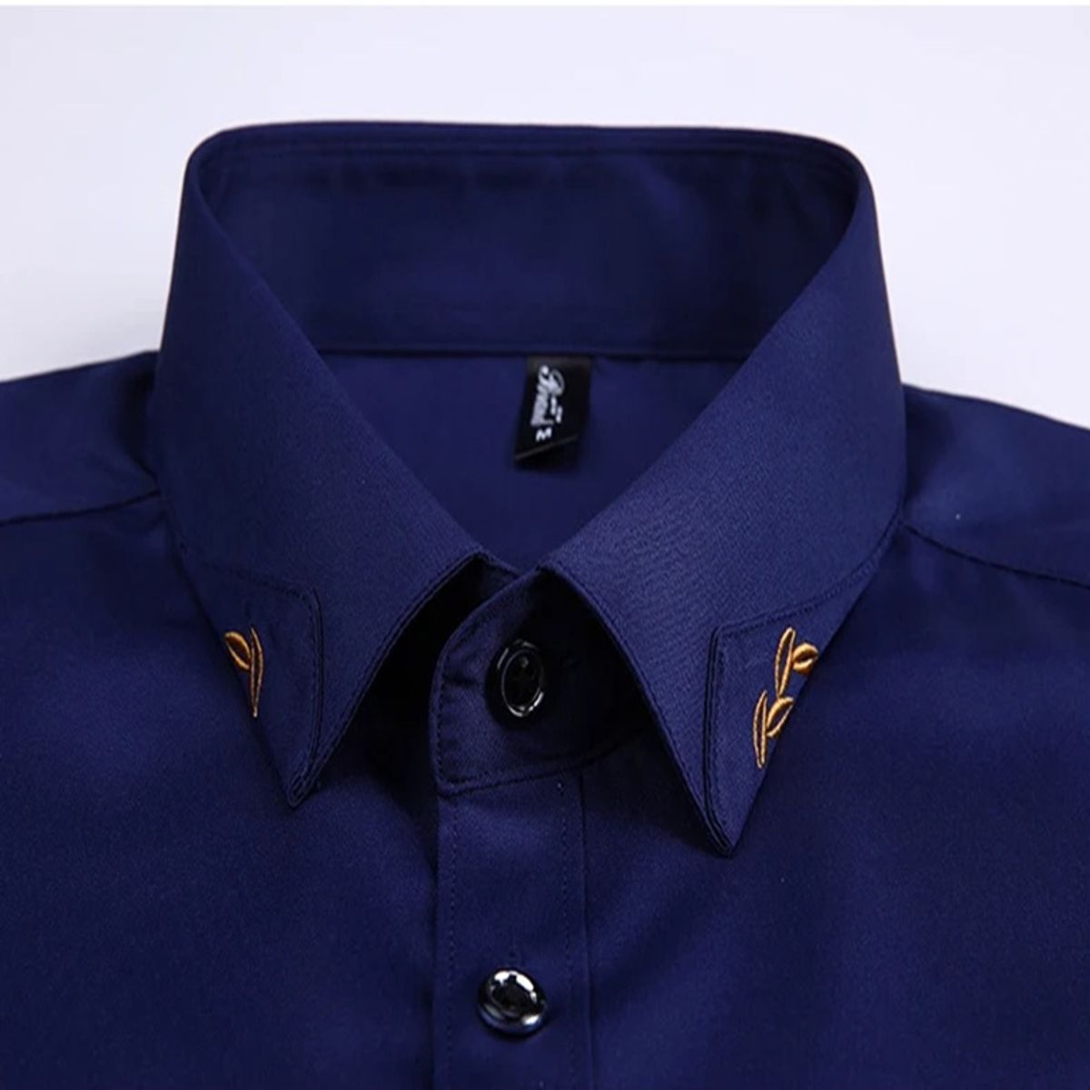 Men’s Summer Business Short Sleeve Shirt with Embroidery Detail