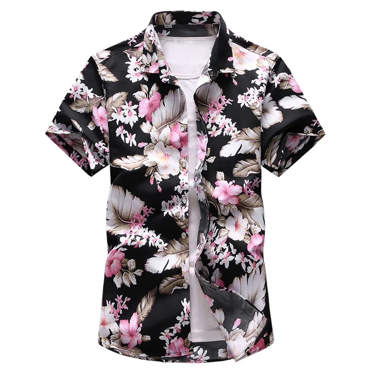 Men’s Summer Hawaiian Shirt Casual Short Sleeve Beachwear