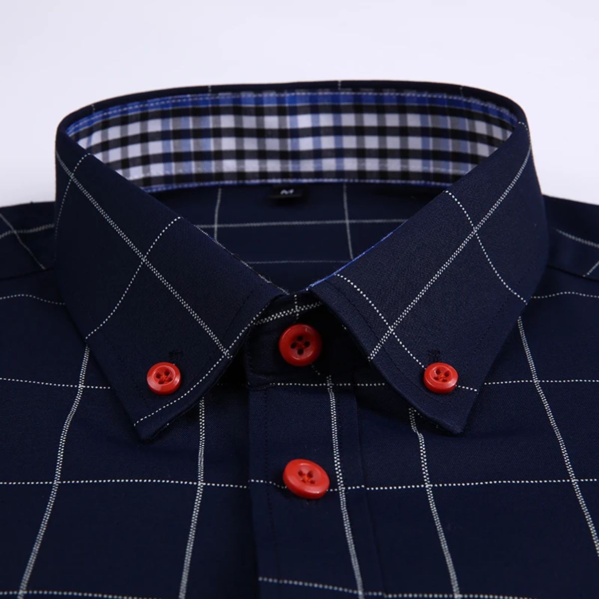 Classic Men’s Business Plaid Shirt Long Sleeve Formal Wear