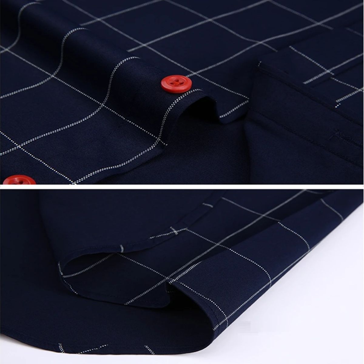 Classic Men’s Business Plaid Shirt Long Sleeve Formal Wear