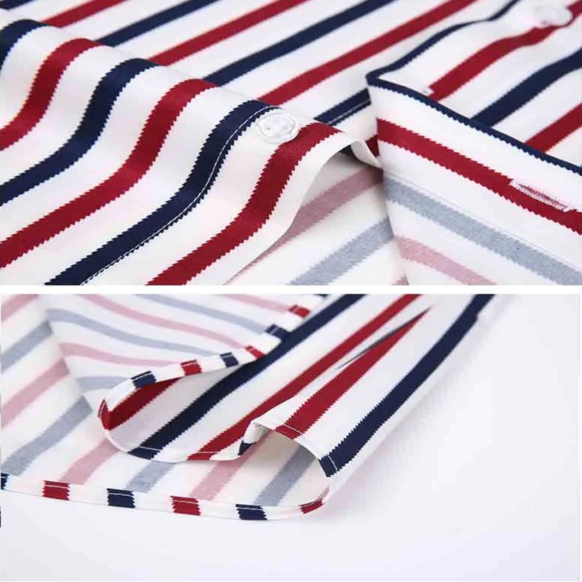 Classic Men’s Striped Long Sleeve Shirt for Business Wear