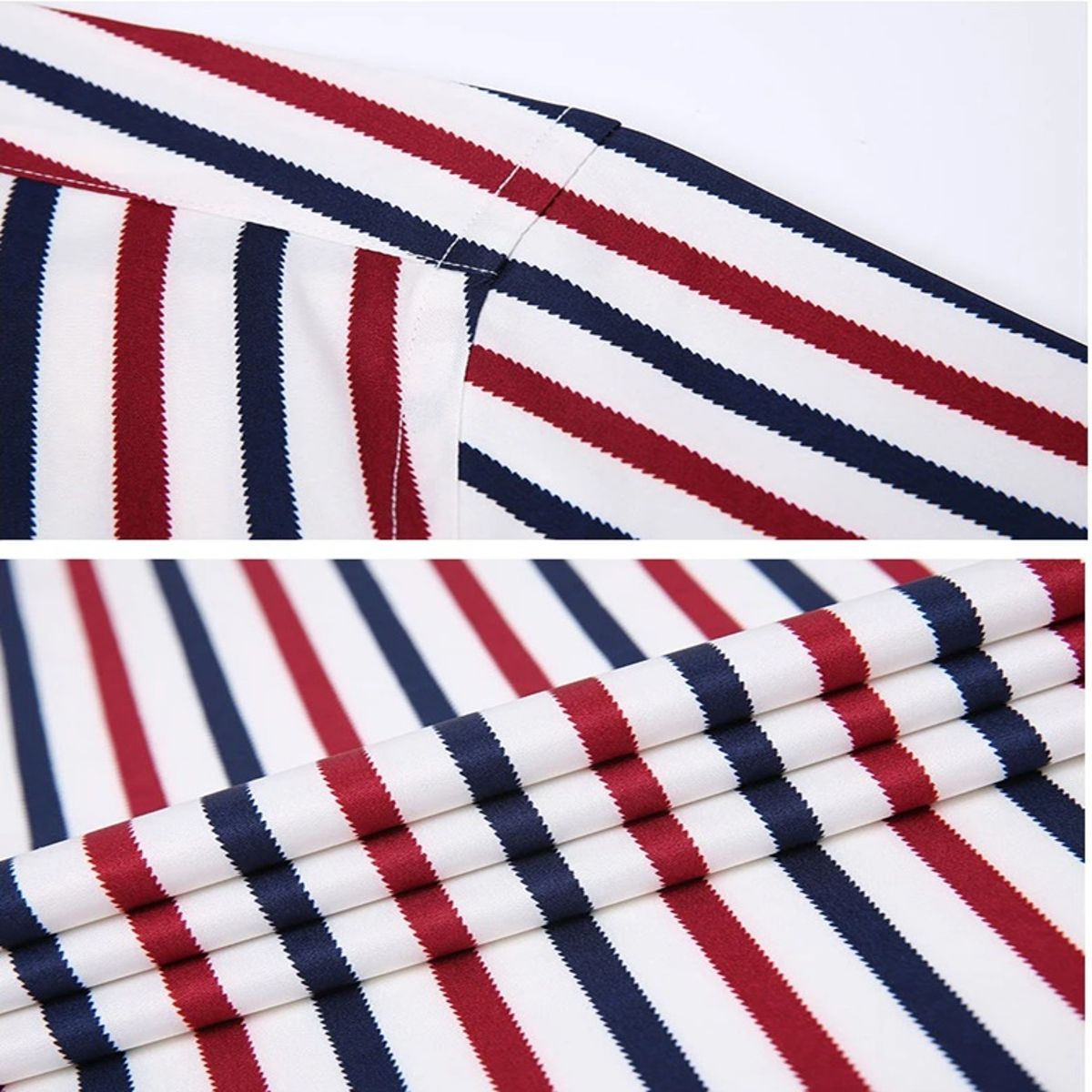 Classic Men’s Striped Long Sleeve Shirt for Business Wear