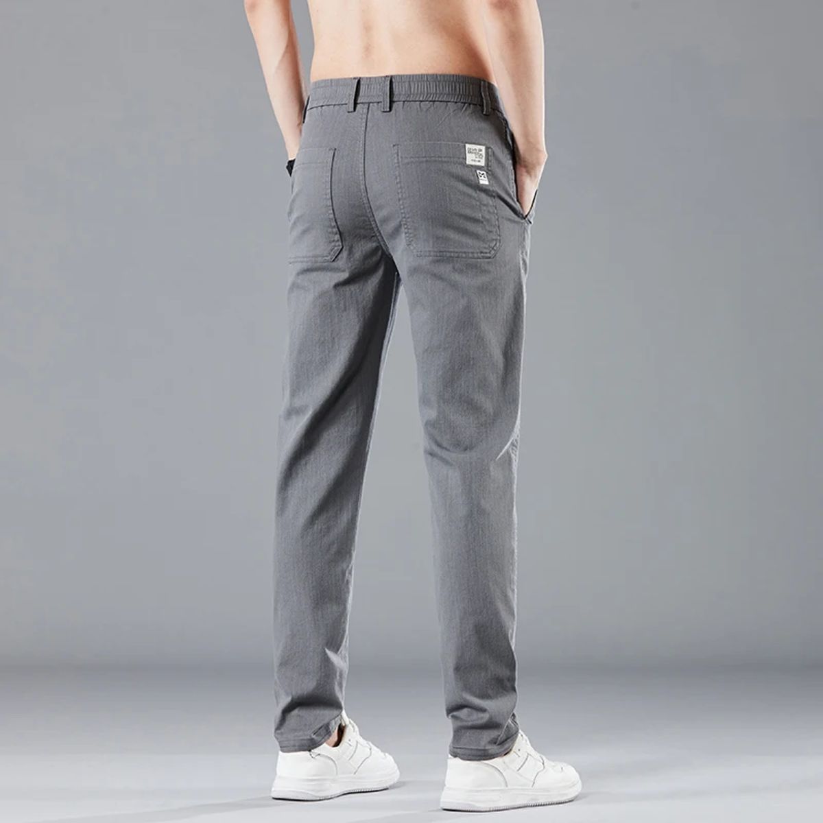 Men’s Lightweight Casual Stretch Pants with Elastic Waist Design