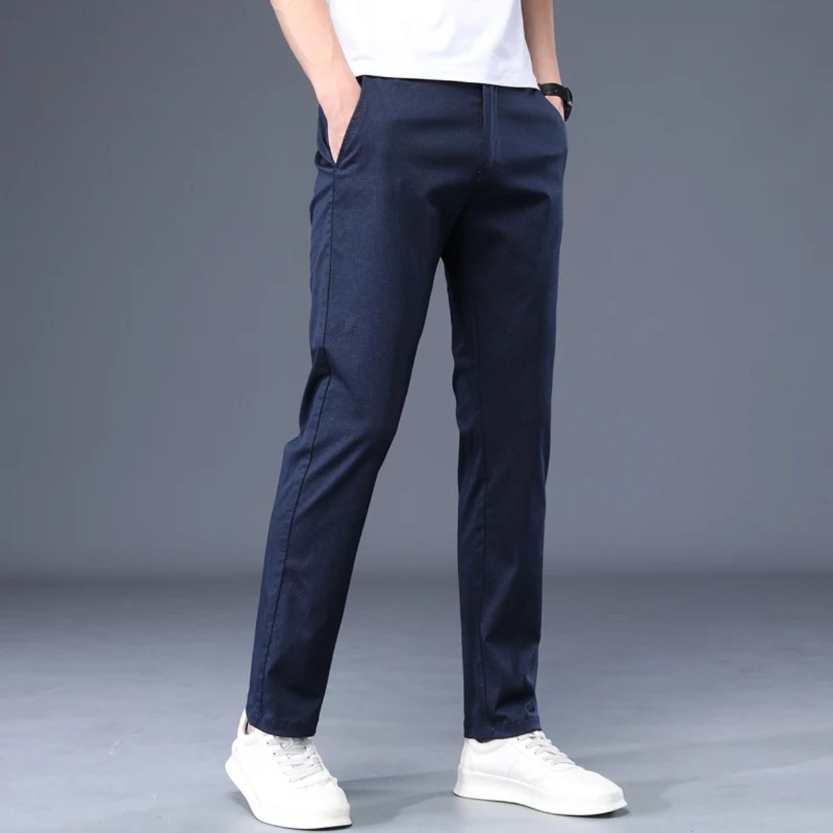 Men’s Lightweight Cotton Casual Straight Fit Summer Plaid Pants