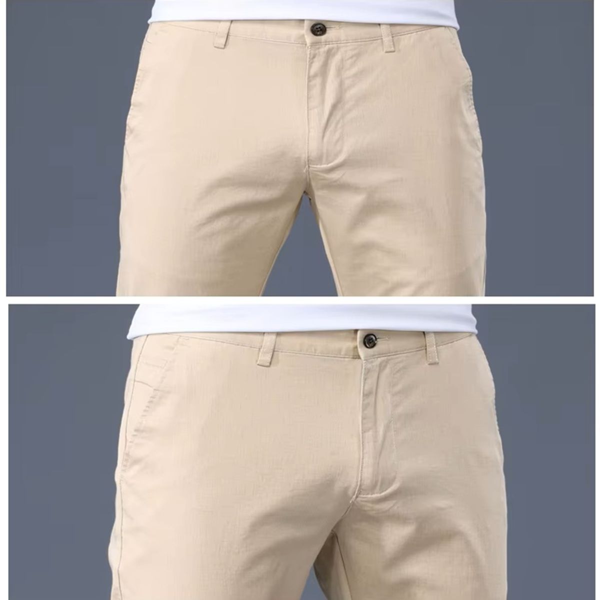 Men’s Lightweight Cotton Casual Straight Fit Summer Plaid Pants
