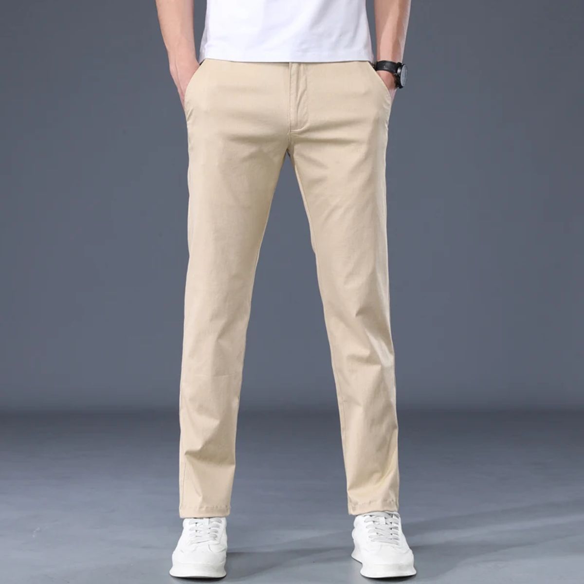 Men’s Lightweight Cotton Casual Straight Fit Summer Plaid Pants