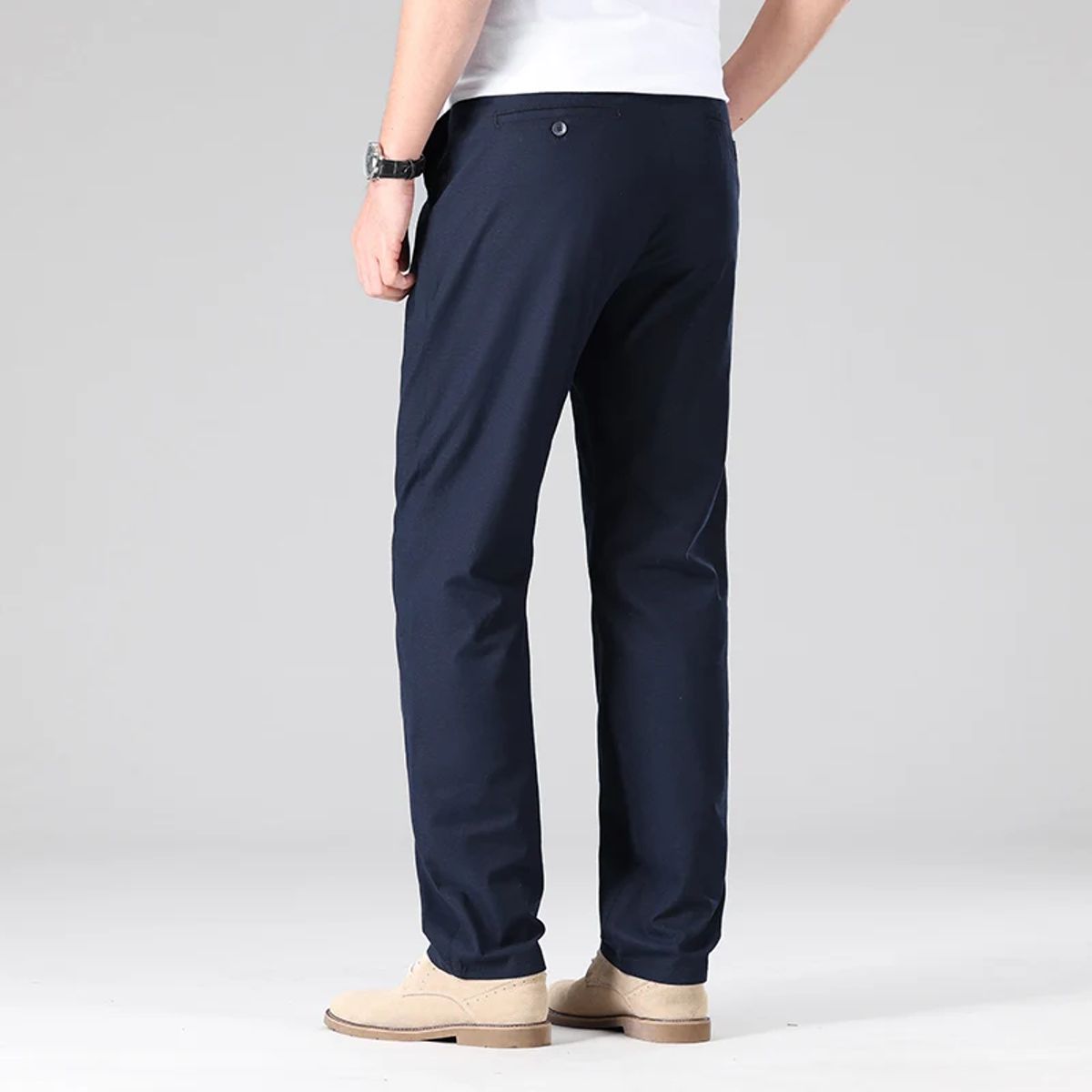 Men’s Lightweight Linen Cotton Pants Casual Straight Office Wear