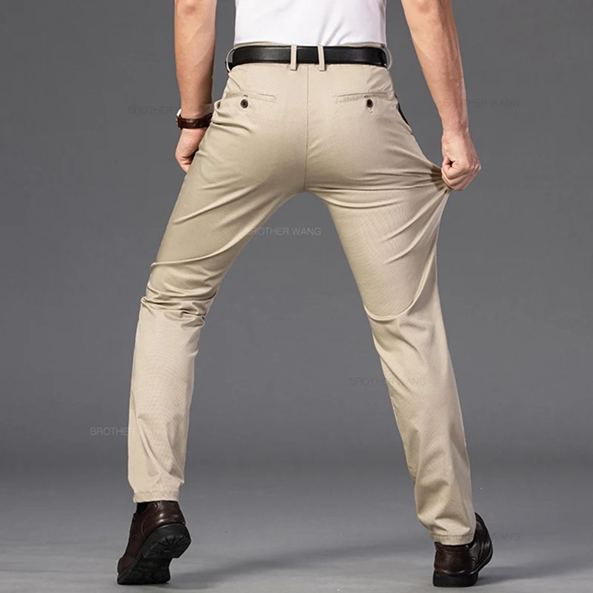 Men’s Lightweight Casual Straight Pants for Office and Daily Wear