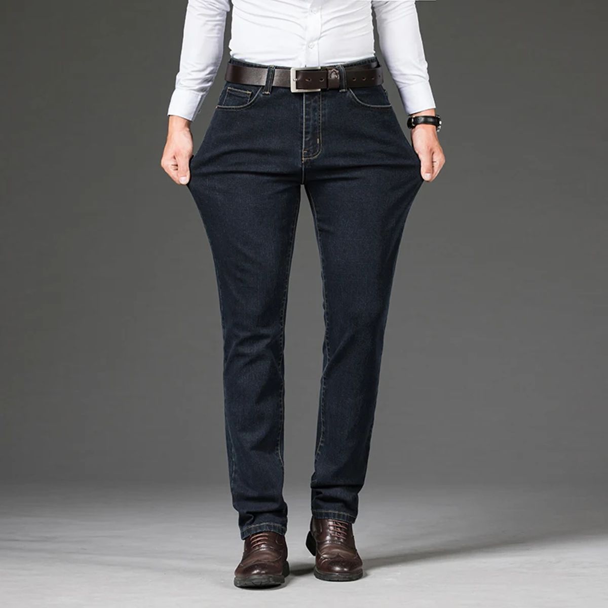 Men’s Classic Casual Business Jeans with Comfortable Stretch Denim Men’s Classic Casual Business Jeans with Comfortable Stretch Denim