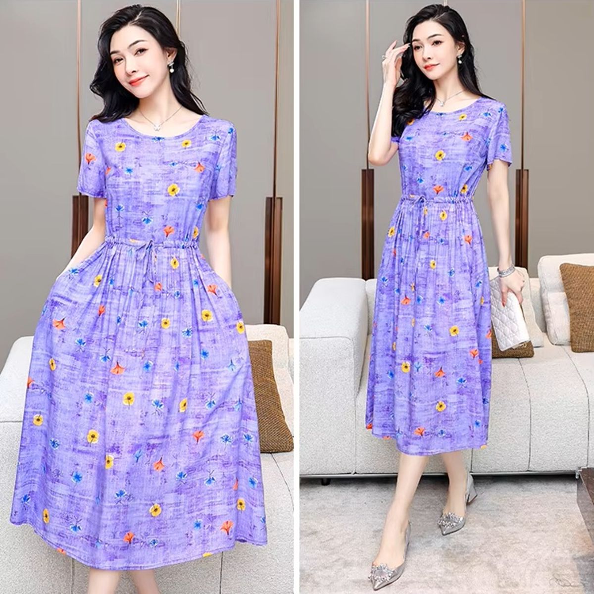 Elegant Summer Casual Dress with Pockets for Women