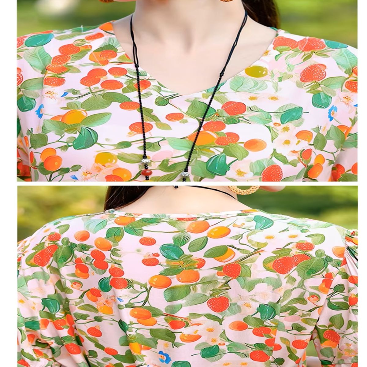 Vintage Summer Print Dress with O-Neck and Waist Sash