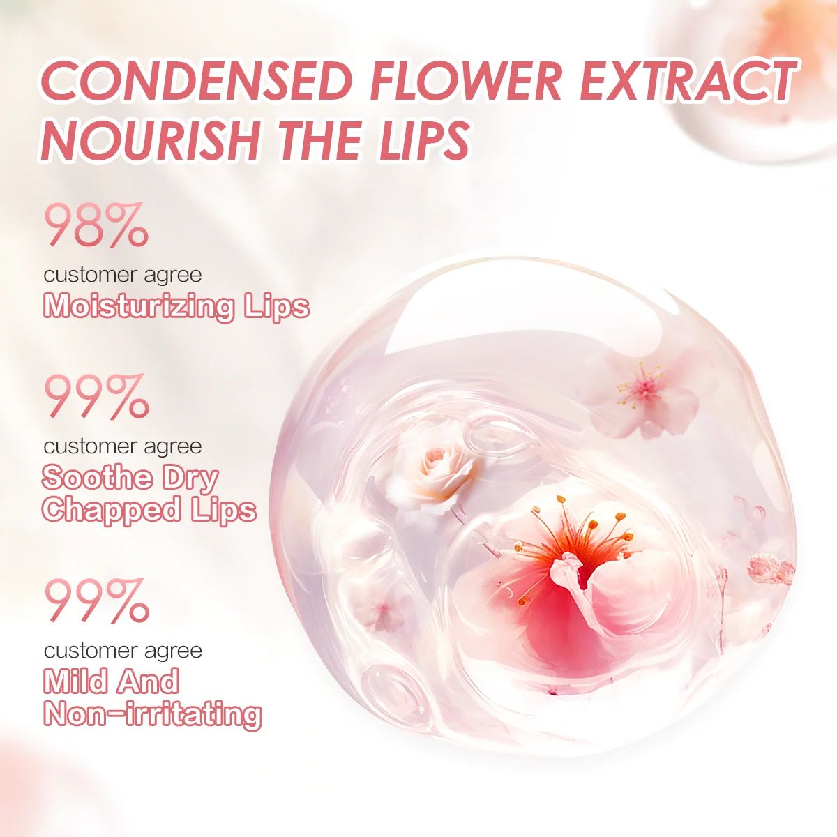 Moisturizing Flower Essence Lip Balm with Natural Gloss Finish Carslan - Women's Lips 2