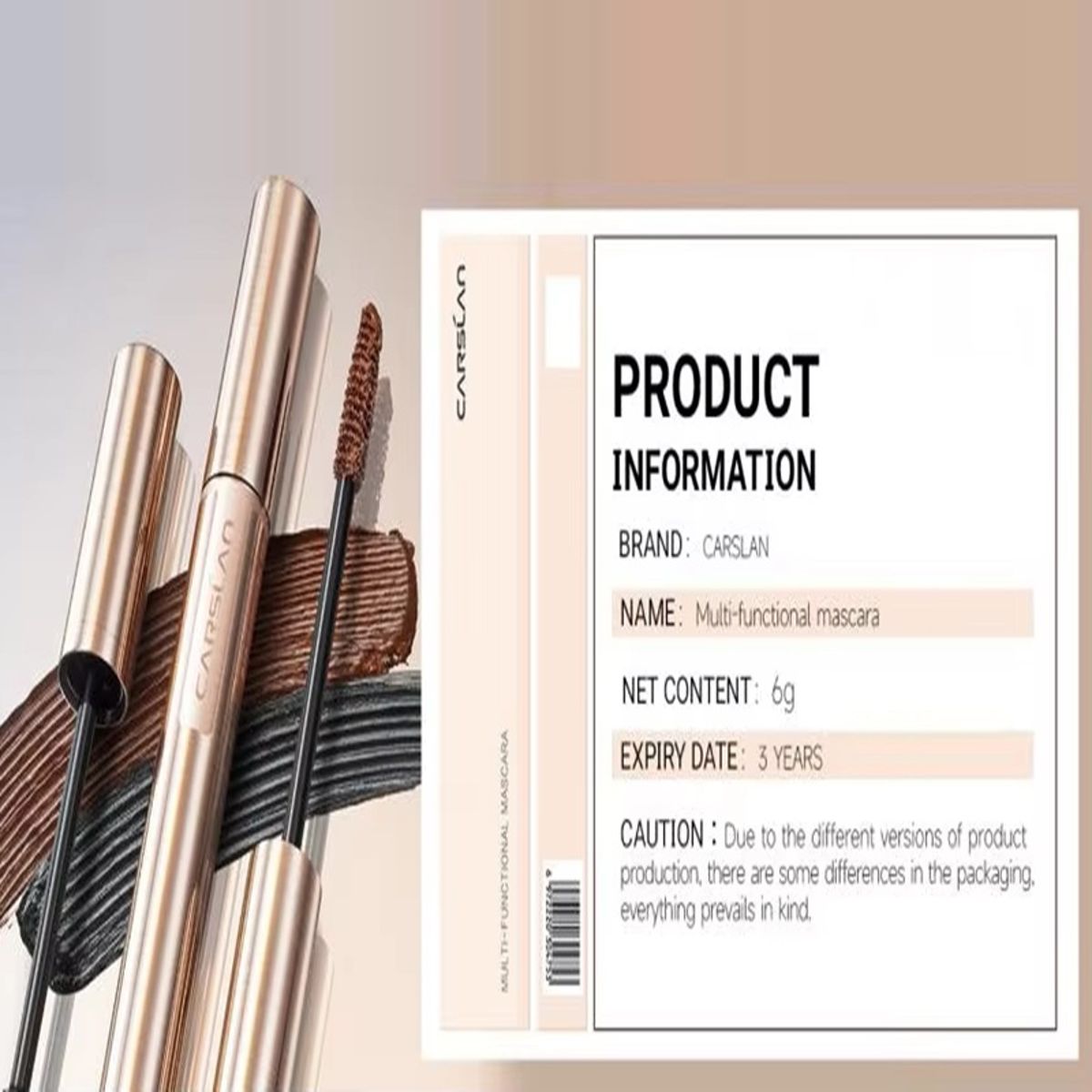 Multi-Effect 3D Mascara for Curling, Lengthening and Volume Carslan - Women's Eyes 4